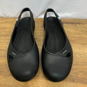 crocs woman’s black sling backs with rhinestone detail. New condition. Size 11.